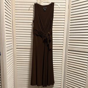 Jones New York Chocolate Brown Wrap Midi  Dress. Size 6